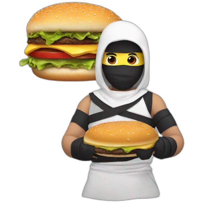 Ninja eat a burger emoji