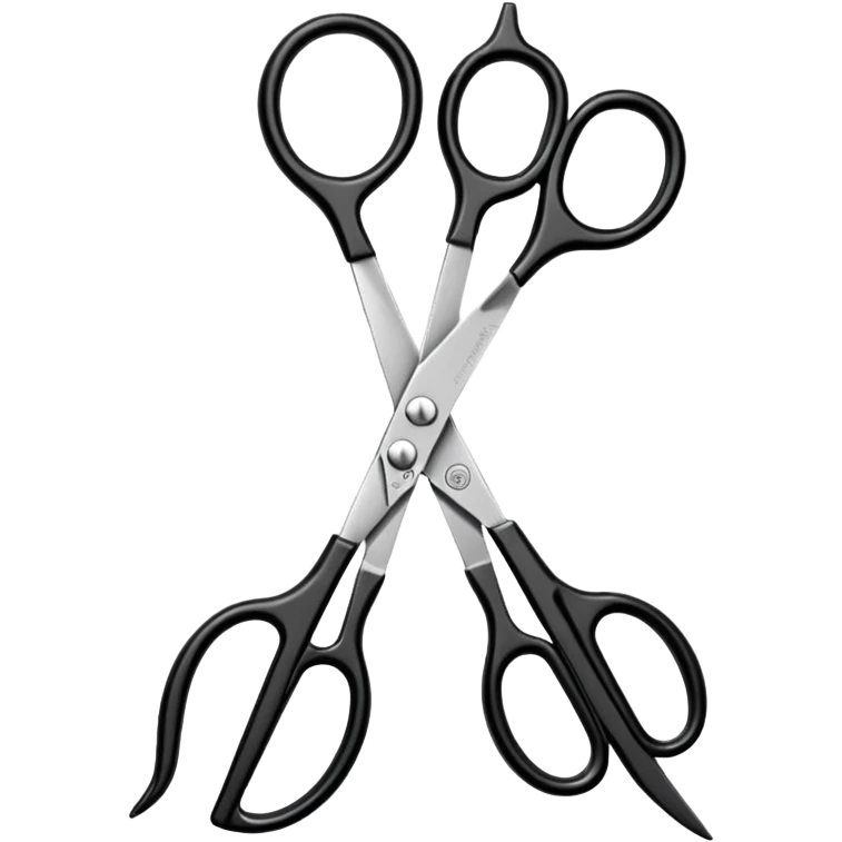 Black hairdressers scissors  emoji