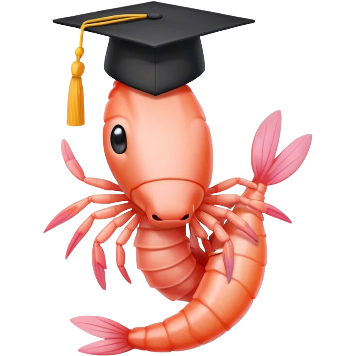 shrimp with phd hat emoji