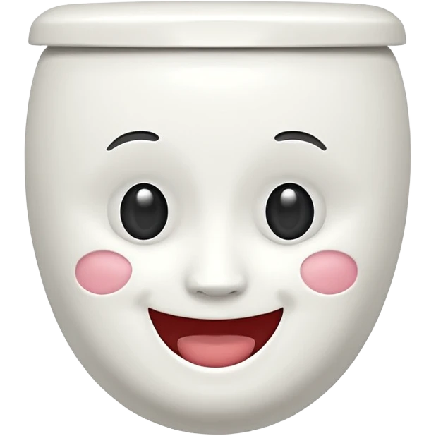 toilet with a face emoji