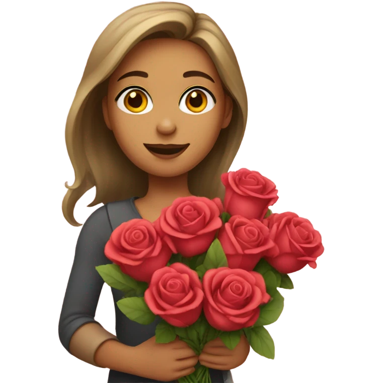 Girl with roses emoji