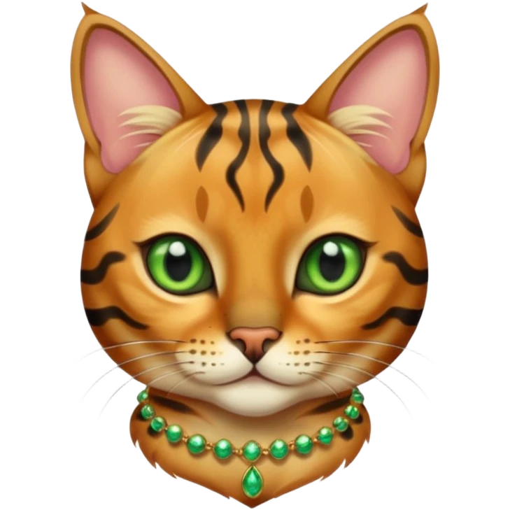 cute Bengal cat with jewellery  emoji