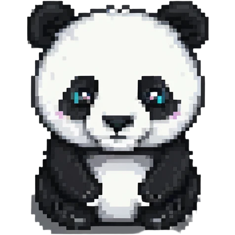 minecraft panda, blocky, pixelated emoji