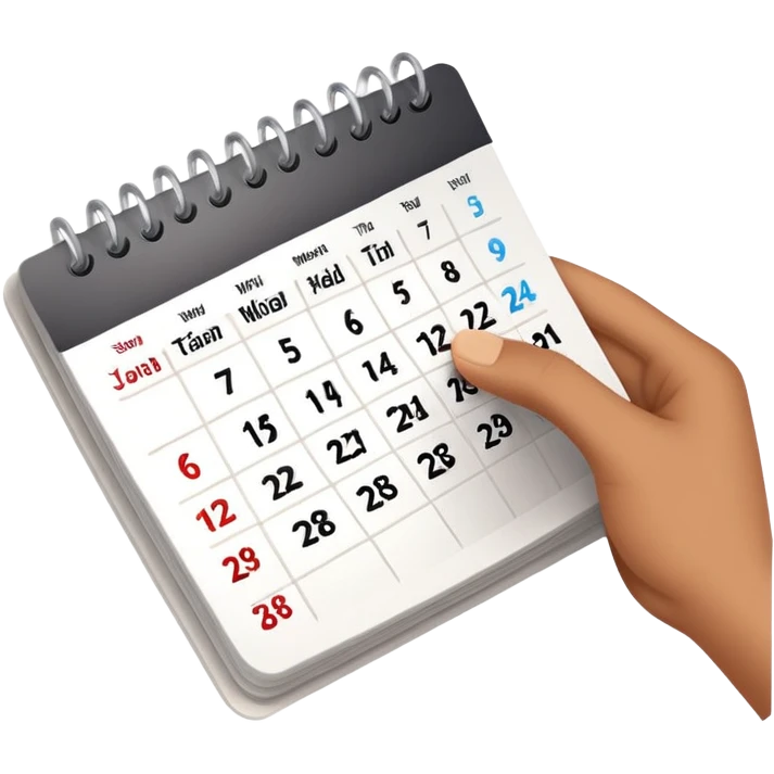 hand holding a calendar emoji