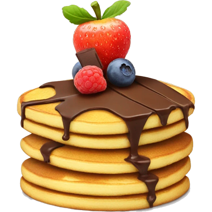 Pancake with chocolate and fruit  emoji
