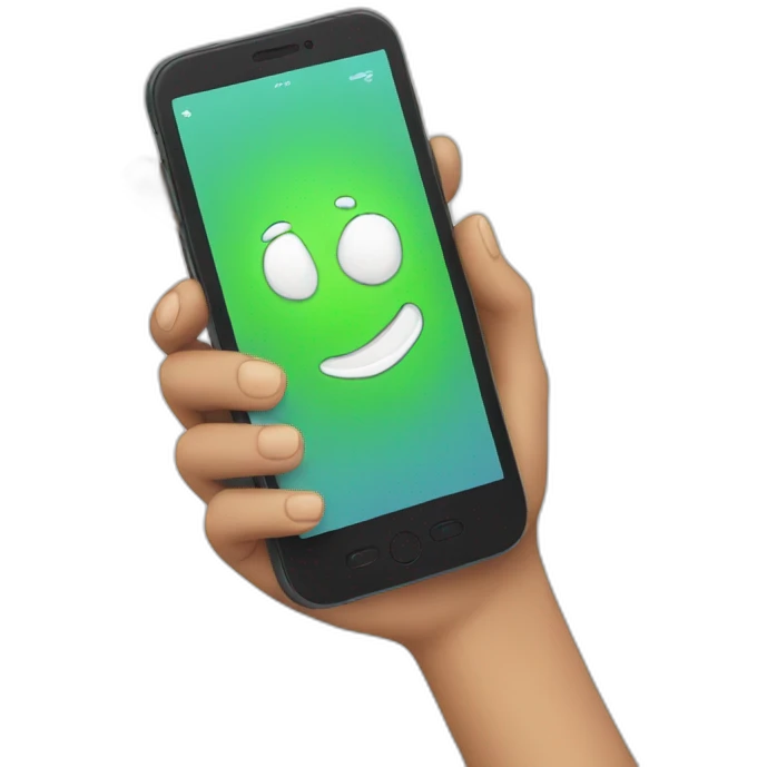 Hand hold a phone emoji
