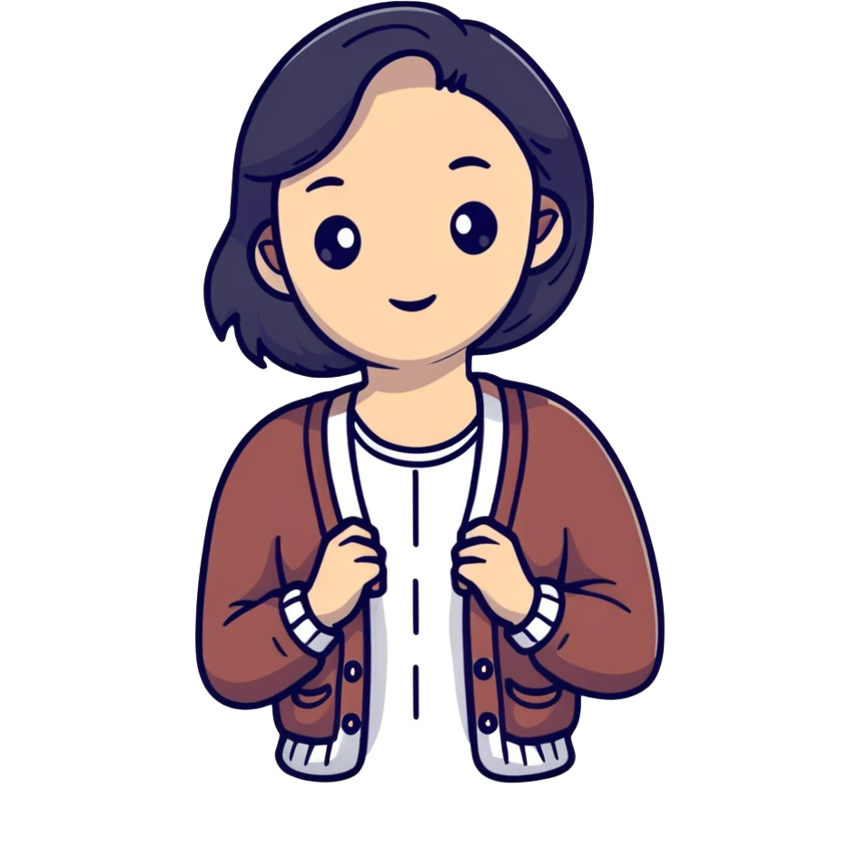 gray woman knit cardigan emoji