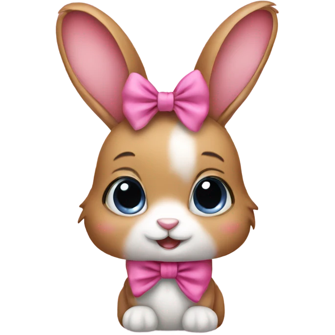 Cute bunny with bow emoji