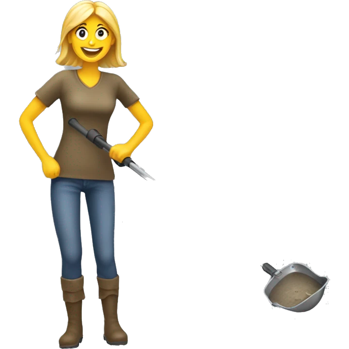 Happy woman metal detecting  emoji