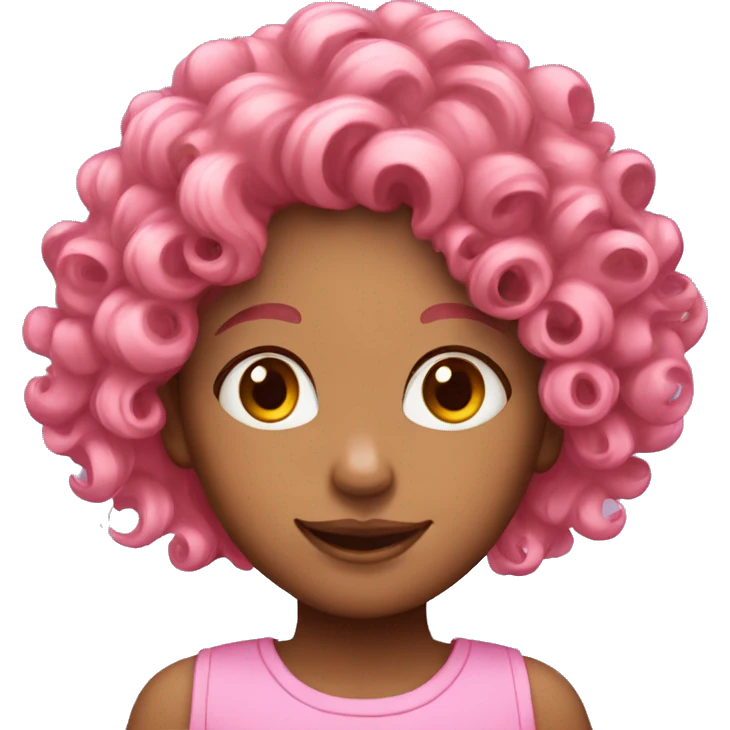 curly pink hair girl emoji
