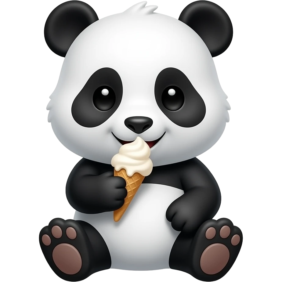Panda eating ice cream emoji