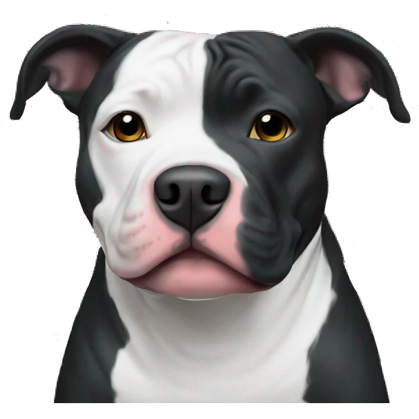 Black and white pitbull with ugly christmas sweater emoji