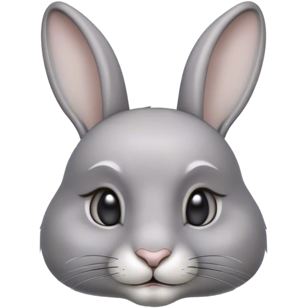 Cinematic Noble Grey Rabbit Portrait Emoji, Poised and regal, with a compact, graceful build and a smooth, elegant grey fur, long, delicate ears and deep-set soulful grey eyes, Simplified yet sharp and sophisticated features, highly detailed, glowing with a soft, dignified glow, high shine, intelligent and serene, stylized with an air of refined subtlety, focused and attentive, soft glowing outline, capturing the essence of a watchful and confident companion, so majestic it feels as though it could hop out of the screen with effortless authority! emoji