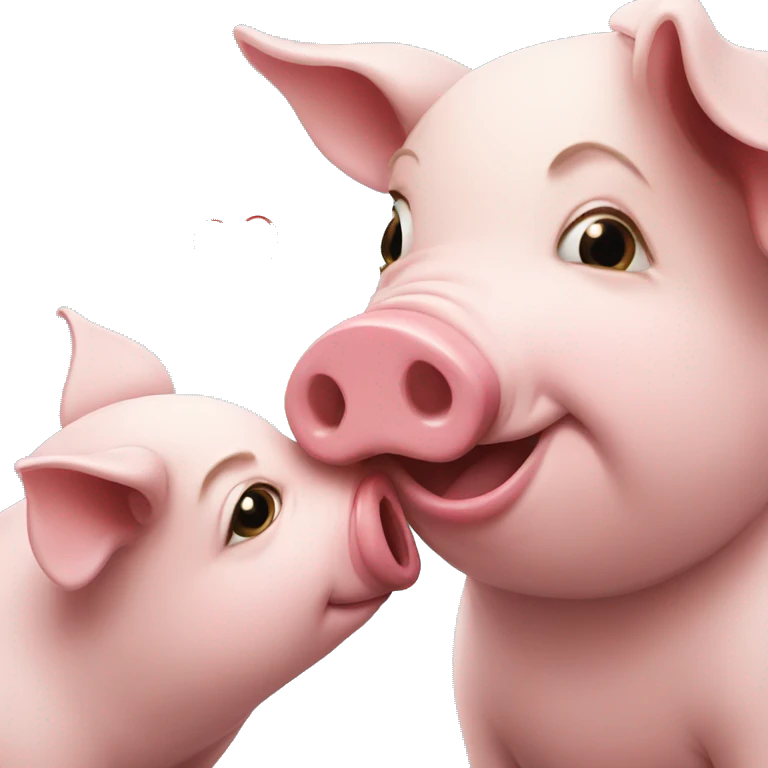 pigs kissing emoji