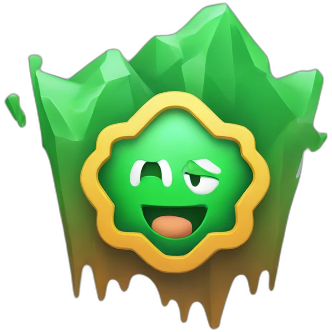 The Vue.js logo beating up the React logo emoji