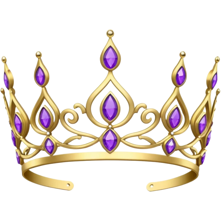 gold headband tiara with purple diamonds emoji