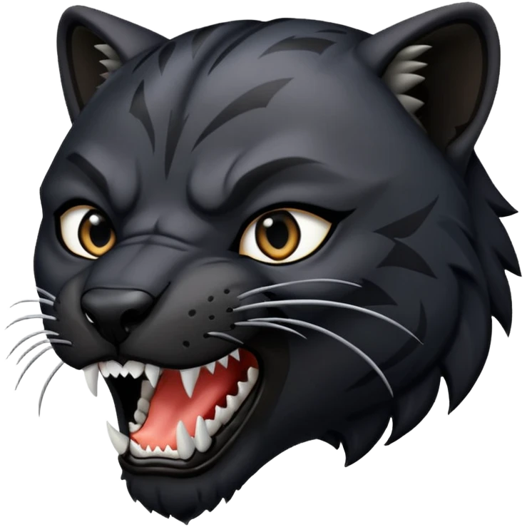 A black panther biting a wolf emoji