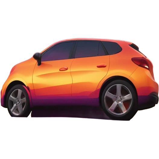 car on the view of sunset emoji