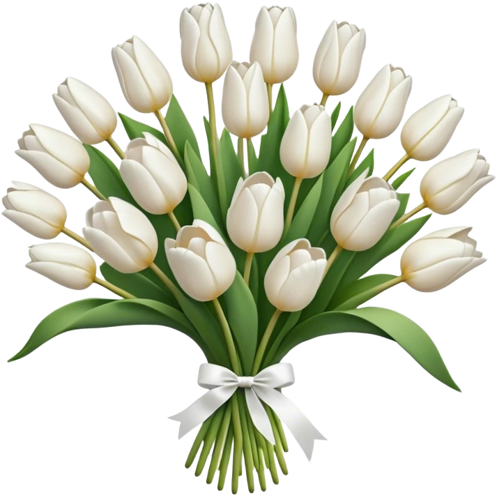 white tulip bouquet  emoji