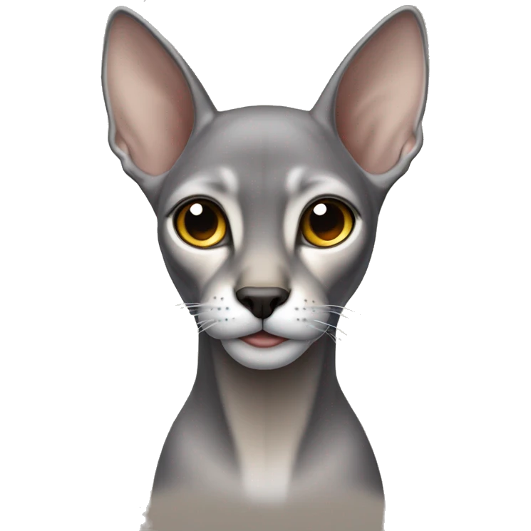 Silver Abyssinian missing left ear emoji