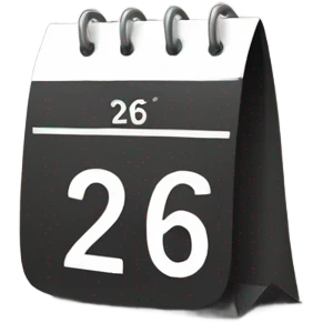 calendar with date 26 written on  emoji