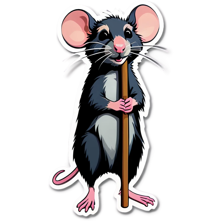 Rat with a pole emoji