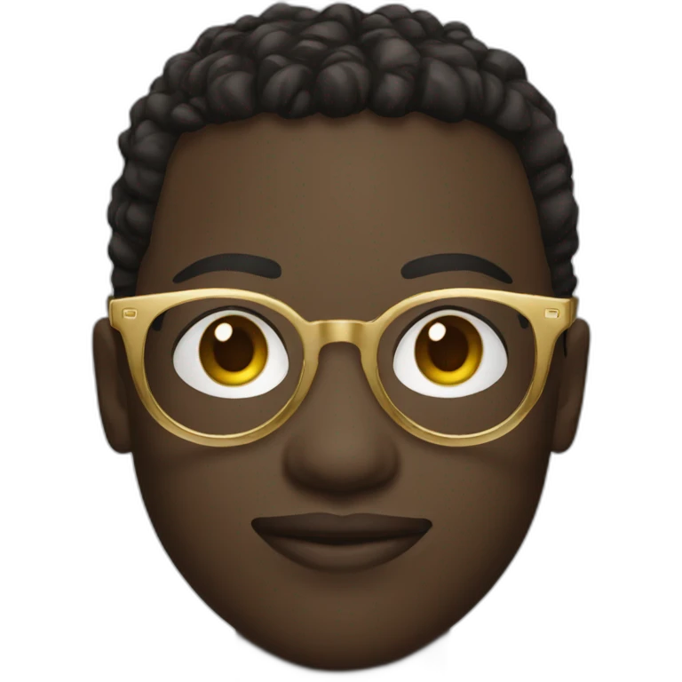 African young man in round gold glasses emoji
