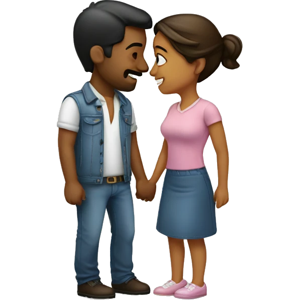 Pareja dándose besos emoji