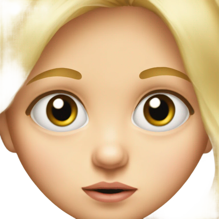 blonde baby girl portrait looking at viewer emoji