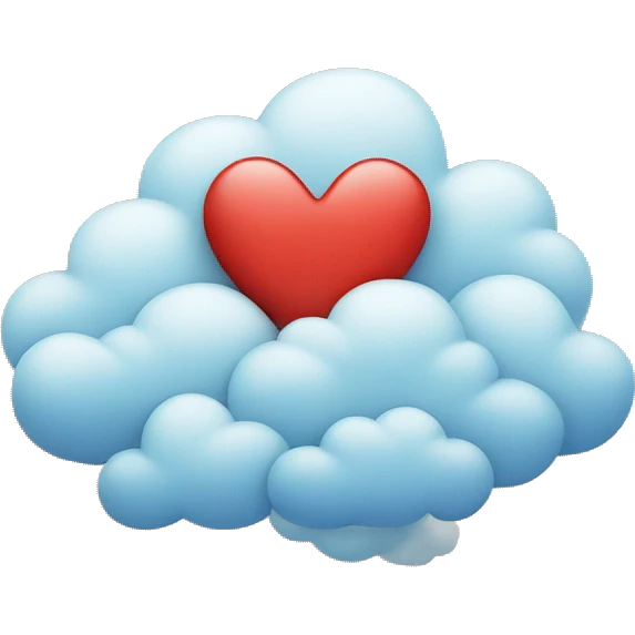 cute heart with clouds  emoji