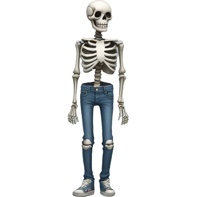 A skeleton jeans smilling emoji