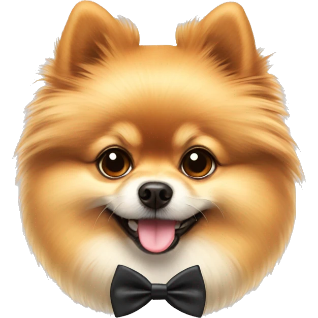 Pomeranian with a bowtie emoji
