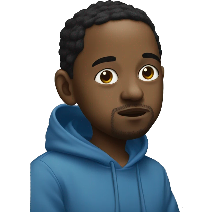 Kendrick Lamar sending kisses wearing blue hoodie emoji