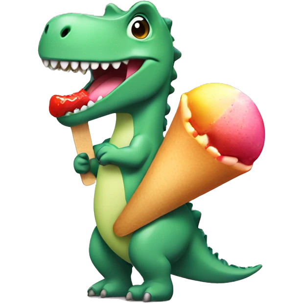 Dino riding a popsicle  emoji