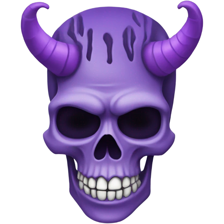 A purple skeleton head with purple horns  emoji