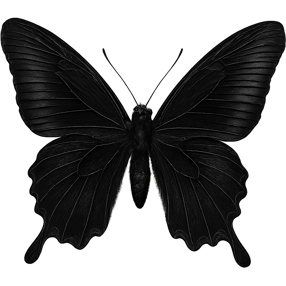 black butterfly, digital illustration emoji