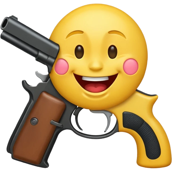 Laughing emoji with gun facing it  emoji