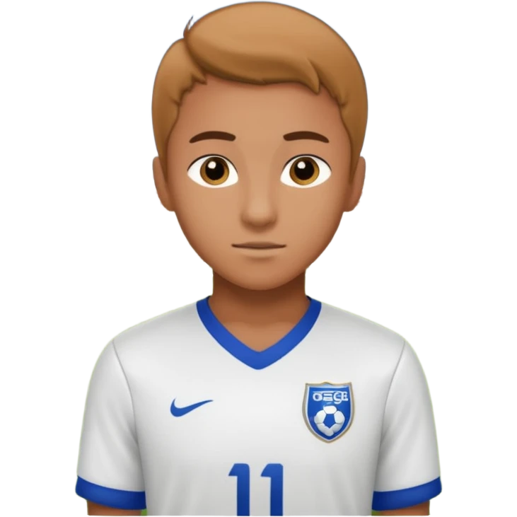 Undergraduate soccer player on college field, focused look, campus stadium lights, cinematic, realistic emoji