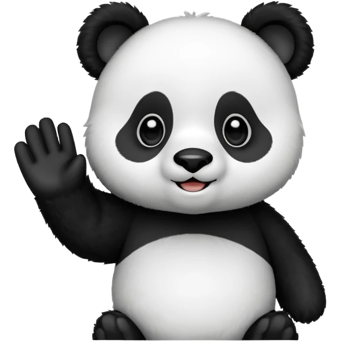 A cute panda emoji waving goodbye emoji