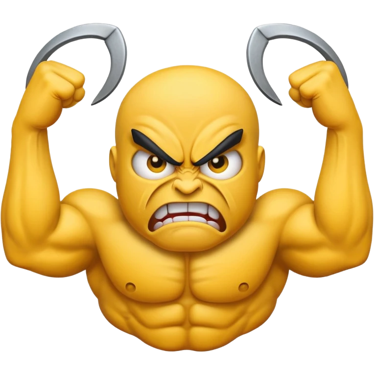 mad emoji with muscles emoji