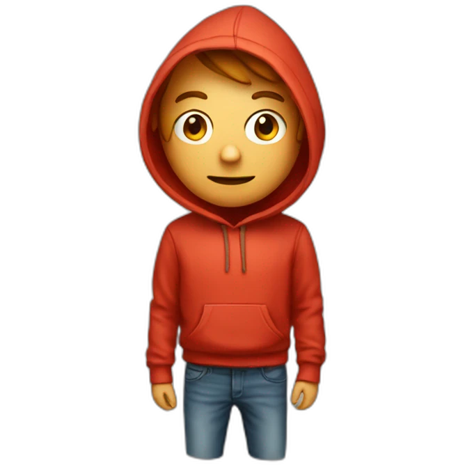 emoji  programmer with tomato head in hoodie emoji