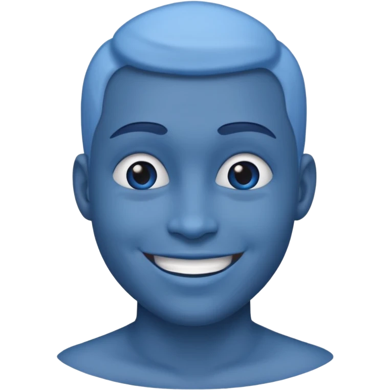 Blue smiling emoji