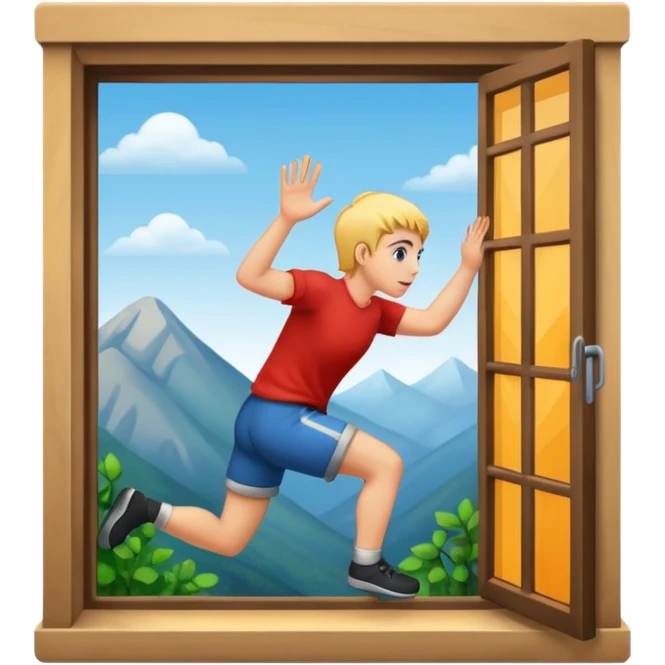 Climbing through the window  emoji