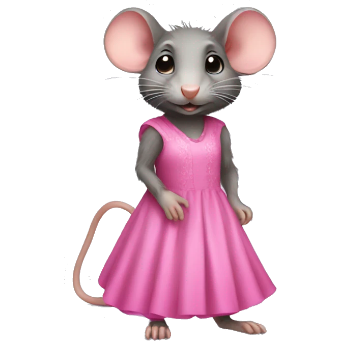 Rat with pink dress emoji