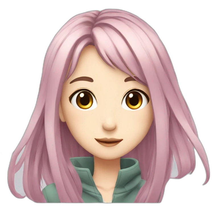 An anime girl with selfi emoji