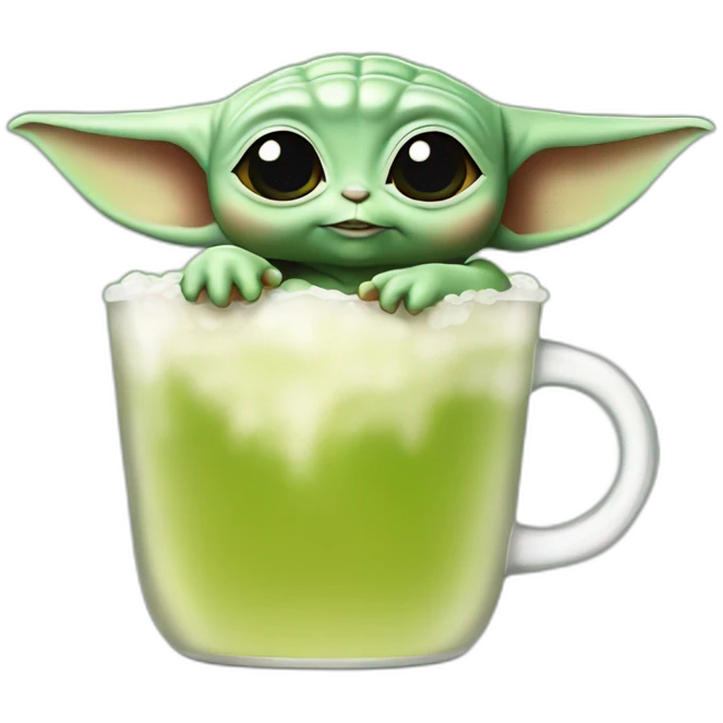 Baby yoda-drink-, emoji