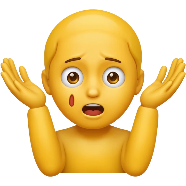 Regular emoji face with 2 hands around its neck emoji