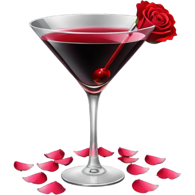 🍸+🍹🖤+🌹 (the liquid is black)  emoji