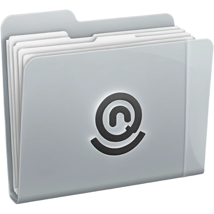 A minimal emoji-style icon of this frosted light-gray plastic folder with elastic closure, closed, with a small clean tax/forms symbol on the front (stacked papers or checklist icon), subtle shading, and a neutral, administrative, organized vibe. emoji