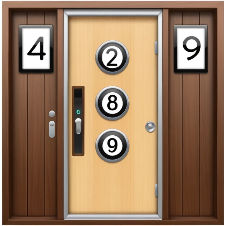 modern villa door number wood Japanese with smart screen lock emoji